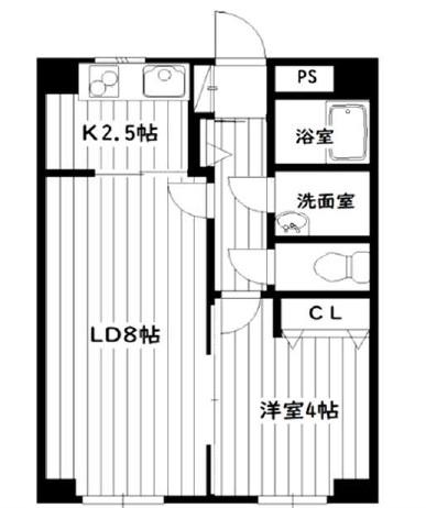 ＪＲ播但線 京口駅 徒歩10分 4階建 築54年(1LDK/1階)の間取り写真