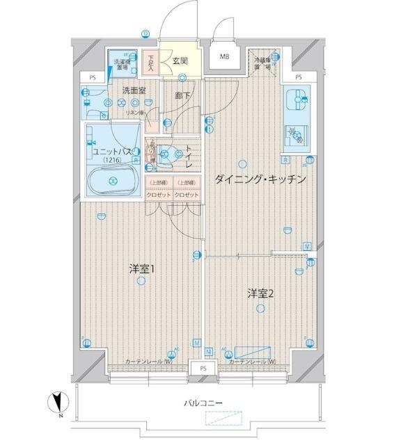 ルーブル上板橋(2DK/4階)の間取り写真