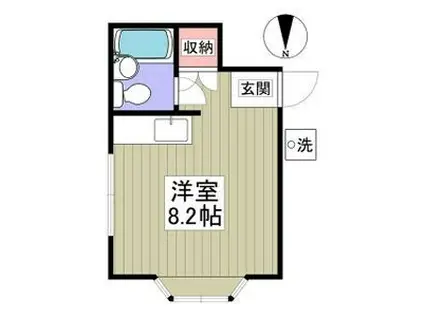 茂原ハイツ(ワンルーム/2階)の間取り写真