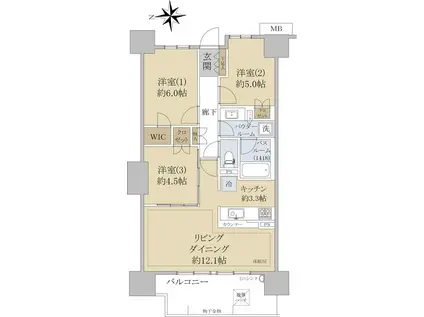 シティテラス戸田公園(3LDK/6階)の間取り写真