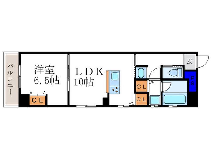 アマデウス萬壽寺葛野大路(1LDK/2階)の間取り写真