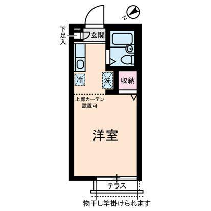スペースKⅡ(ワンルーム/1階)の間取り写真
