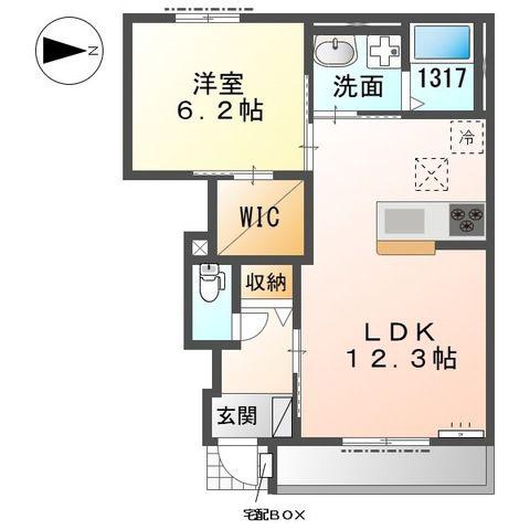 エスポワールミニオンIII(1LDK/1階)の間取り写真