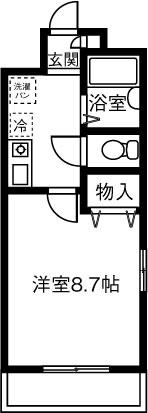 プレシャス若水(1K/2階)の間取り写真