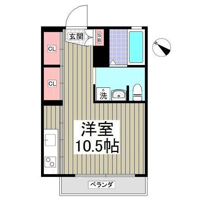 エルクレエ(ワンルーム/2階)の間取り写真