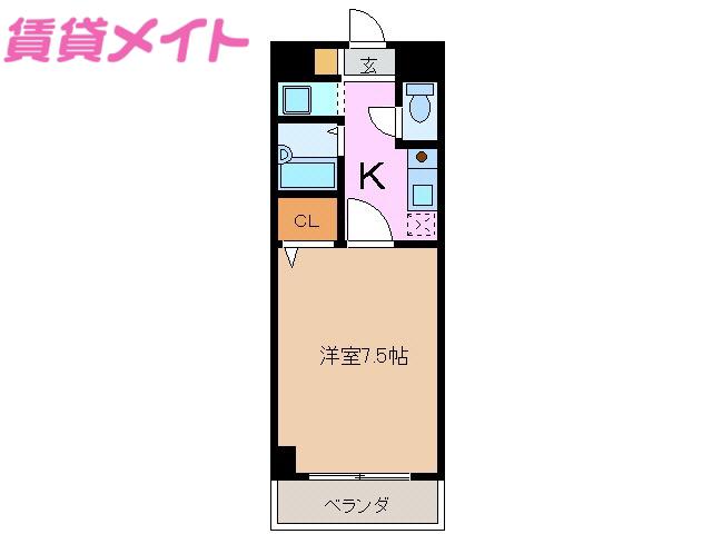 SHINONOMEハイツ(1K/4階)の間取り写真