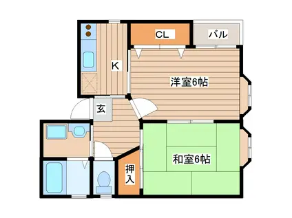 ドエルショウ(2K/2階)の間取り写真