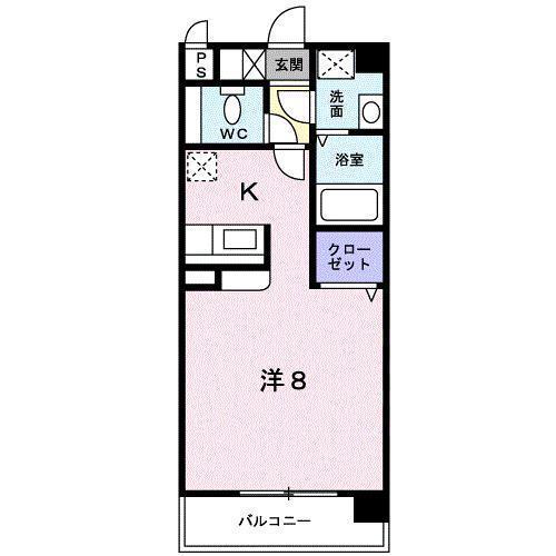 GRACE下郡(ワンルーム/3階)の間取り写真