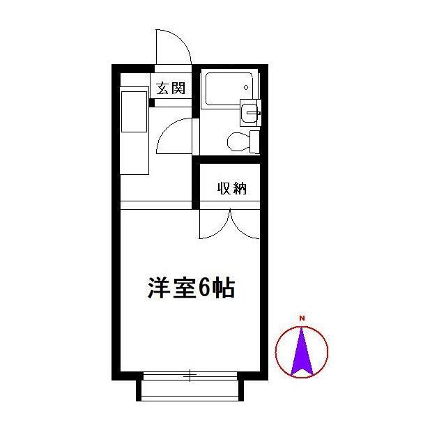 ヴィラ蘭(1K/1階)の間取り写真