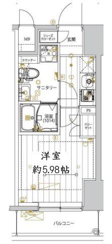 レガリス品川サウス(1K/6階)の間取り写真