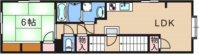 ボヌール・潮路(1LDK/2階)の間取り写真