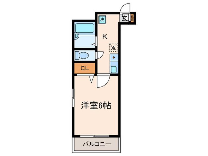 ルミエール(1K/1階)の間取り写真