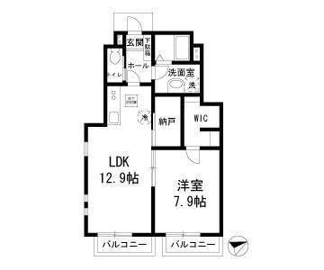 VILLE EST Ⅰ(1SLDK/1階)の間取り写真