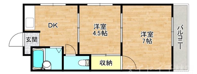 ハイツアラキII(2DK/3階)の間取り写真