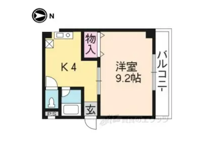 第8パールハイツ安井(1K/2階)の間取り写真