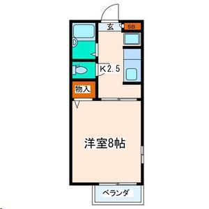 CASA FUJIKO II(1K/1階)の間取り写真