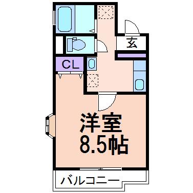 グロスU21(1K/3階)の間取り写真