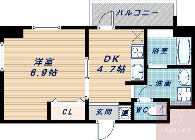 第16関根マンション(1DK/7階)の間取り写真