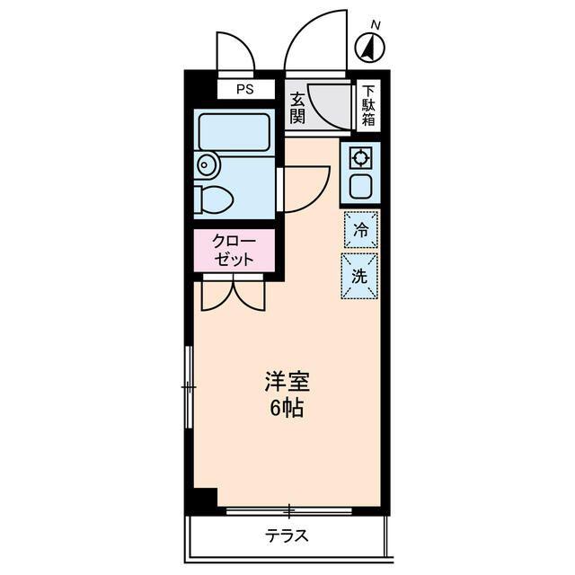 パルテール谷(ワンルーム/1階)の間取り写真