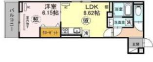 DーROOM旗塚通(1LDK/3階)の間取り写真