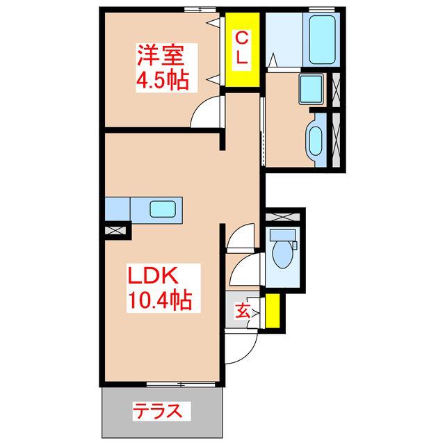 HARARAN CASTLE(1LDK/1階)の間取り写真
