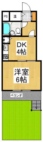 ライオンズマンション東村山(1DK/1階)の間取り写真