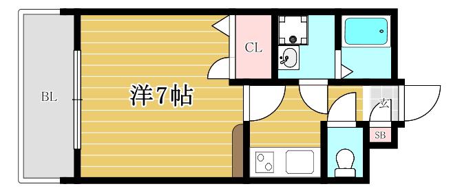 エンクレスト博多(1K/3階)の間取り写真