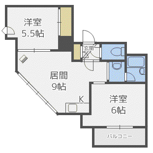 ファンシー西町(2LDK/2階)の間取り写真