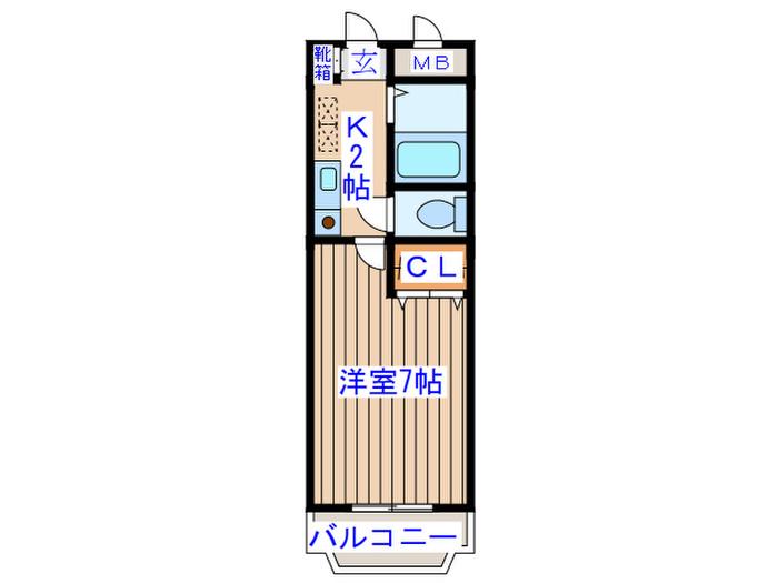 グロース21(1K/1階)の間取り写真