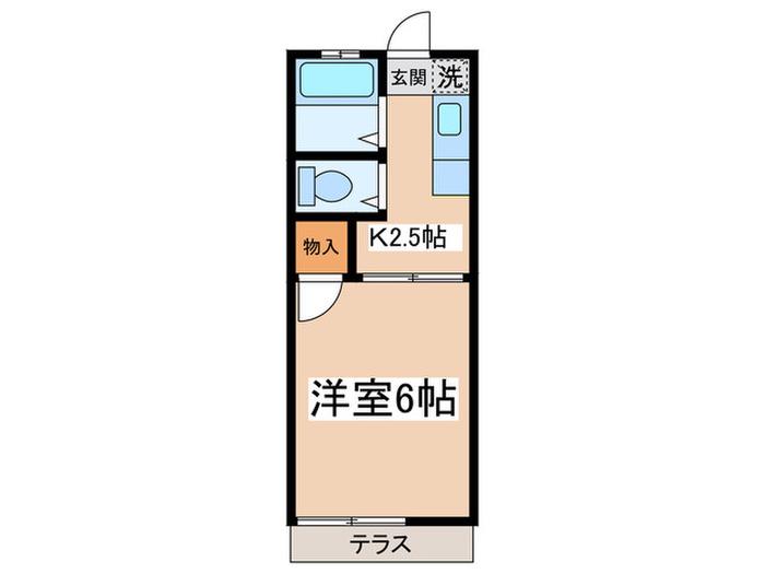 コーポ天神(1K/1階)の間取り写真