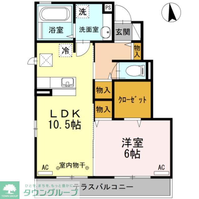 メゾン シェーヌ(1LDK/1階)の間取り写真