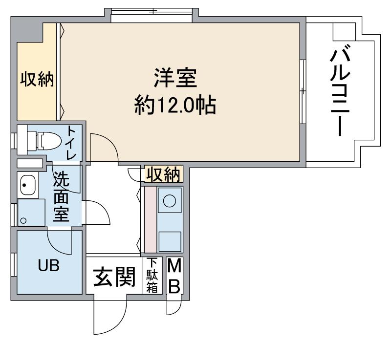 パークヒルズ一社(1K/2階)の間取り写真
