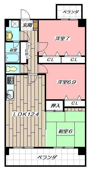 ルシオーレ(3LDK/3階)の間取り写真