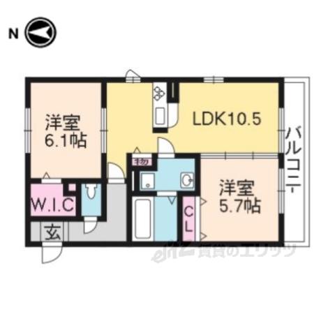 リヴァージュシャトレ(2LDK/1階)の間取り写真