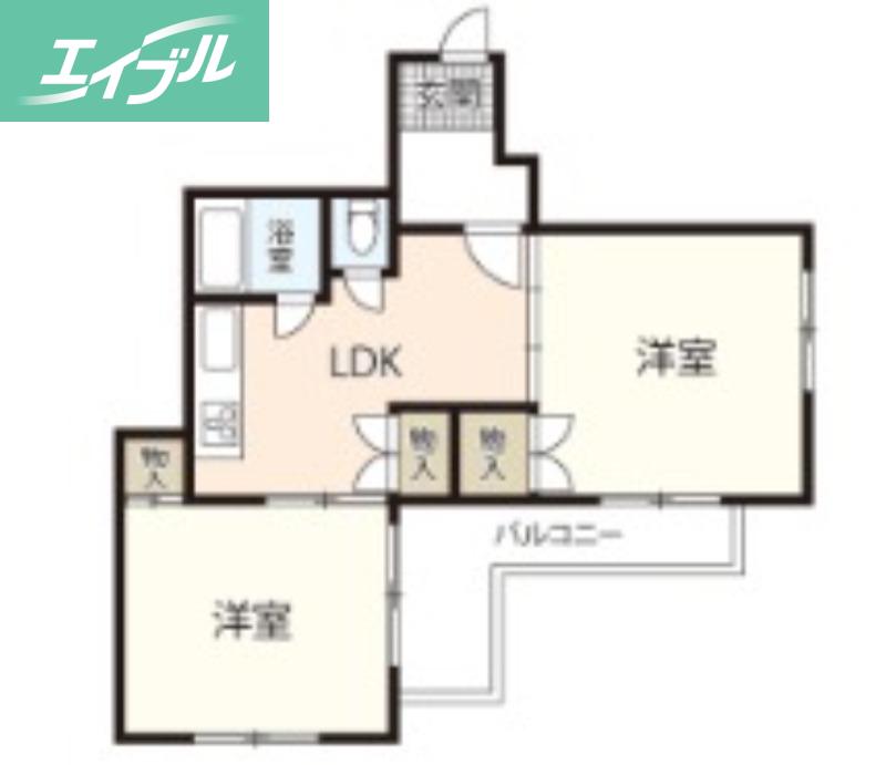 エイトバレー54(2DK/5階)の間取り写真