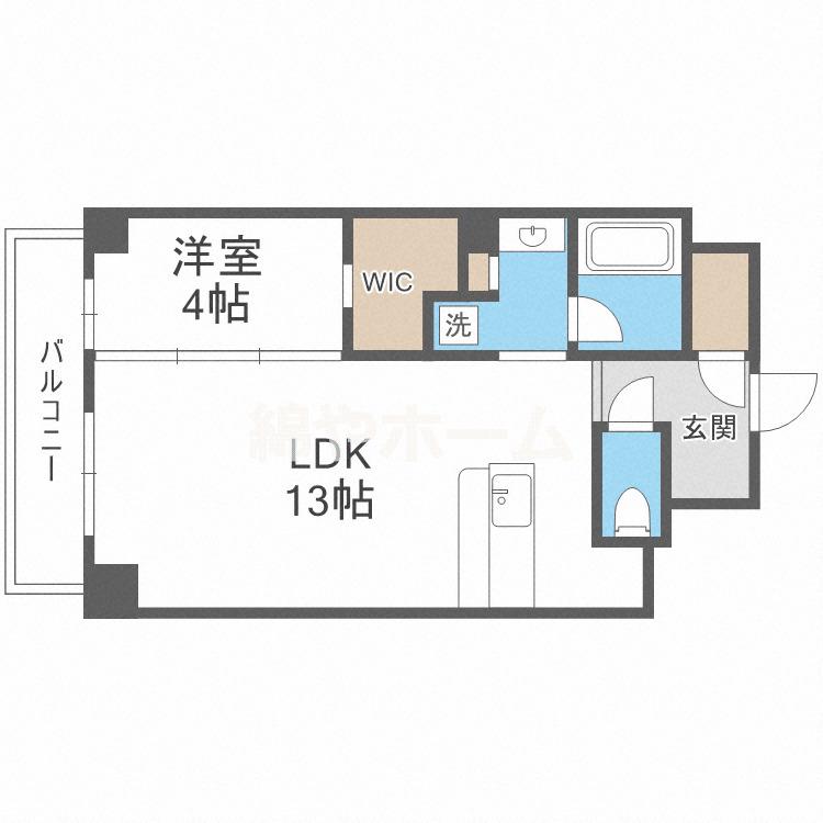 LEGALAND難波南(1LDK/3階)の間取り写真