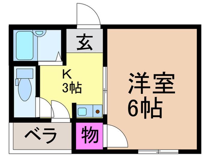 ファミリーマンション(1K/2階)の間取り写真