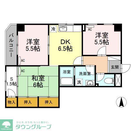 M・S・Yビル 住居(3SDK/3階)の間取り写真