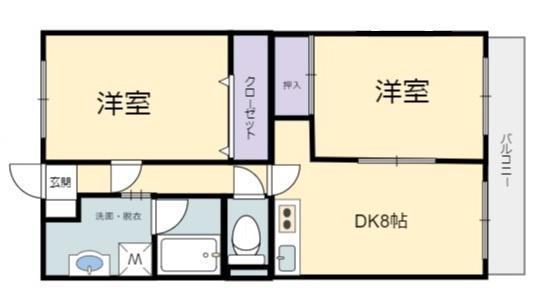 ロイヤルパレス(2LDK/5階)の間取り写真