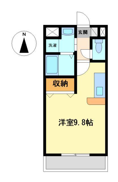 ヴィラ原山(ワンルーム/3階)の間取り写真