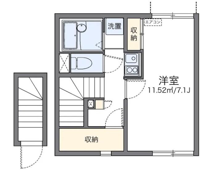 レオネクストシャイン(1K/2階)の間取り写真