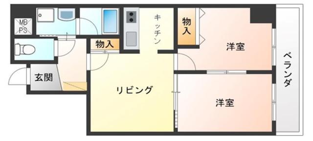 グリーンビュー江古田(2LDK/3階)の間取り写真