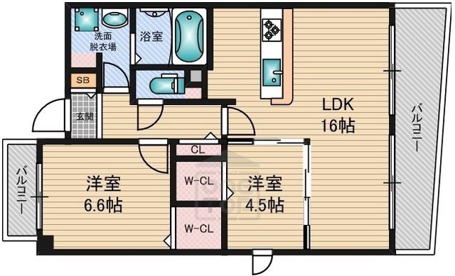 アリス ガーデン エサカ(1SLDK/1階)の間取り写真