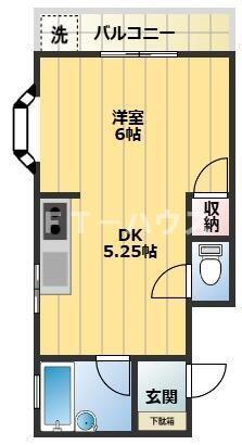 ロジュマンホリエ(1DK/2階)の間取り写真