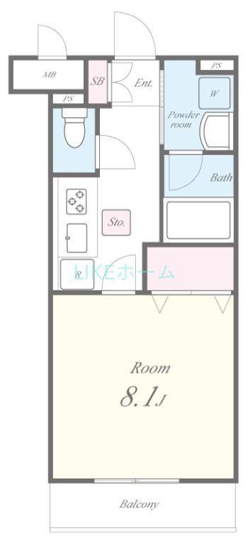 ラヴィベール妙典(1K/2階)の間取り写真