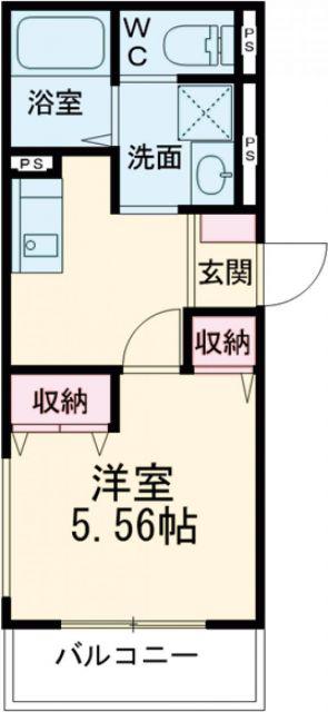 オーパス北在家(1K/1階)の間取り写真