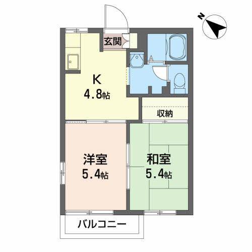 ディアスZENB(2K/2階)の間取り写真