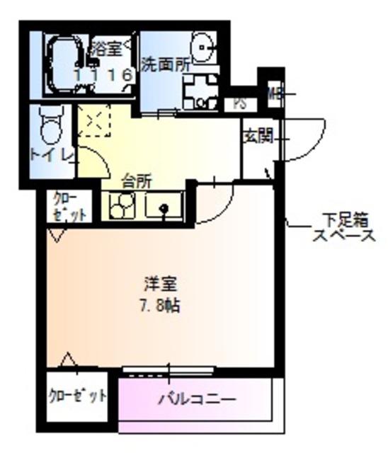 フジパレス滝井元町II番館(1K/3階)の間取り写真