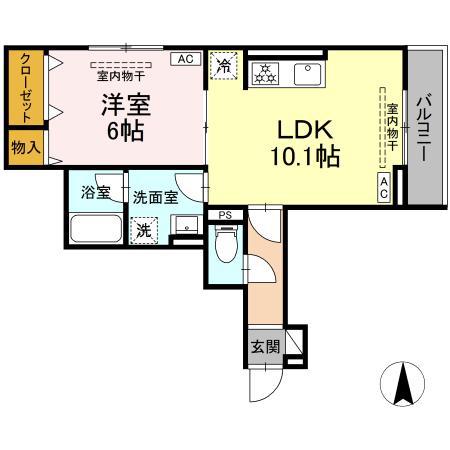 パラディーゾ湘南(1LDK/3階)の間取り写真