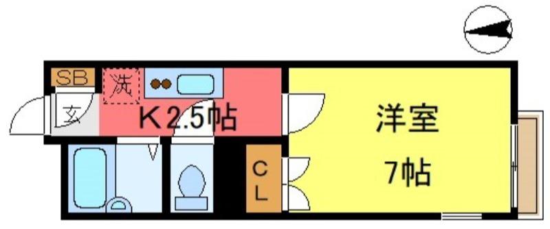WELINA SHOEI(1K/1階)の間取り写真